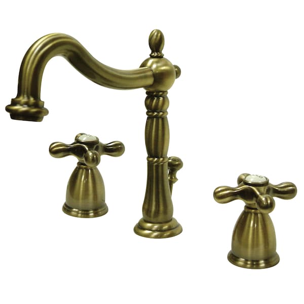 8" Widespread Bathroom Faucet, Antique Brass